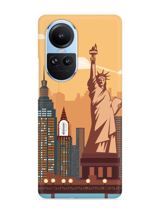 New York Statue Of Liberty Architectural Scenery Snap Case for Oppo Reno 10 (5G) Zapvi