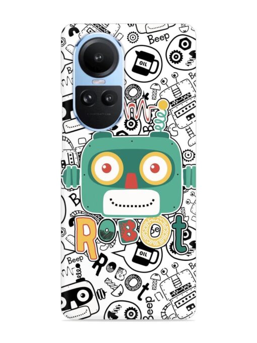 Robot Modern Seamless Pattern Snap Case for Oppo Reno 10 (5G) Zapvi