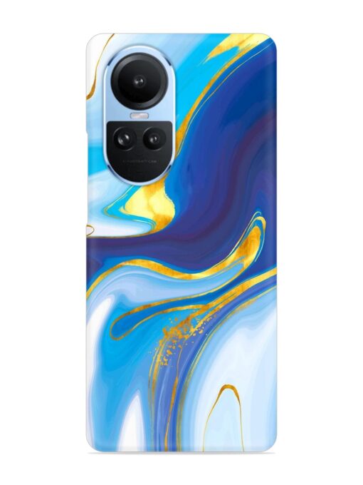 Watercolor Background With Golden Foil Snap Case for Oppo Reno 10 (5G) Zapvi