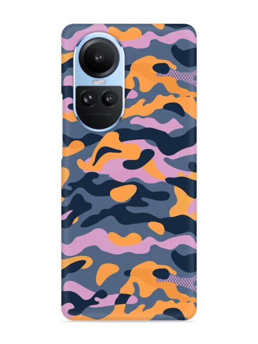 Camouflage Army Military English Orange Art Snap Case for Oppo Reno 10 (5G) Zapvi