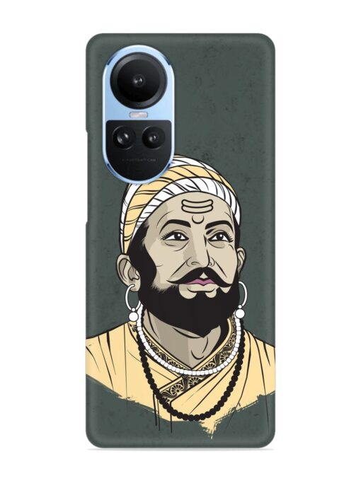 Shivaji Maharaj Vector Art Snap Case for Oppo Reno 10 (5G) Zapvi