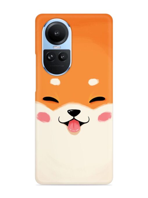 Cute Dog Face Vector Snap Case for Oppo Reno 10 (5G) Zapvi