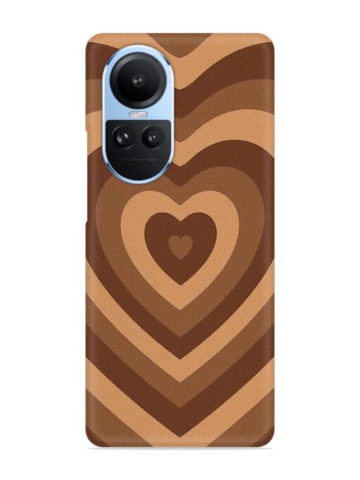 Brown Heart Snap Case for Oppo Reno 10 (5G)