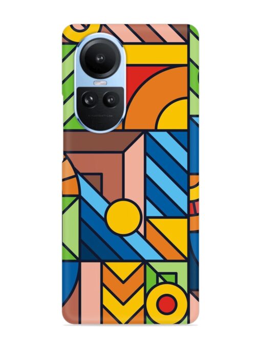 Colorful Geometric Snap Case for Oppo Reno 10 (5G) Zapvi