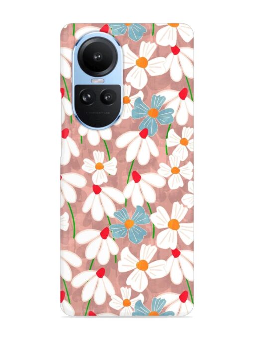 Abstract Petal Flowers Snap Case for Oppo Reno 10 (5G) Zapvi