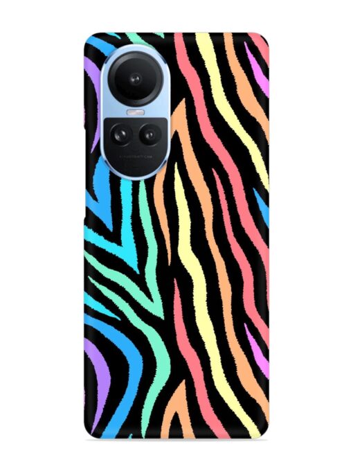 Colorful Abstract Zebra Snap Case for Oppo Reno 10 (5G) Zapvi