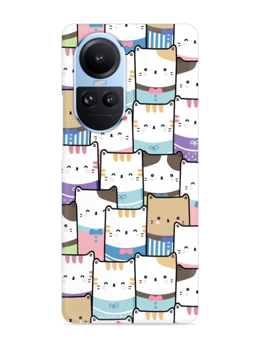 Cute Adorable Cat Snap Case for Oppo Reno 10 (5G) Zapvi