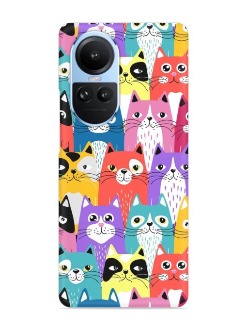 Funny Cartoon Cats Snap Case for Oppo Reno 10 (5G) Zapvi