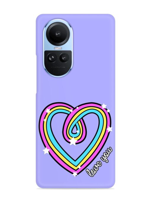 Colorful Rainbow Heart Snap Case for Oppo Reno 10 (5G) Zapvi