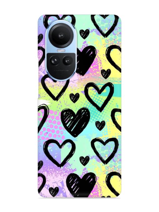 Bright Pattern Hearts Snap Case for Oppo Reno 10 (5G)