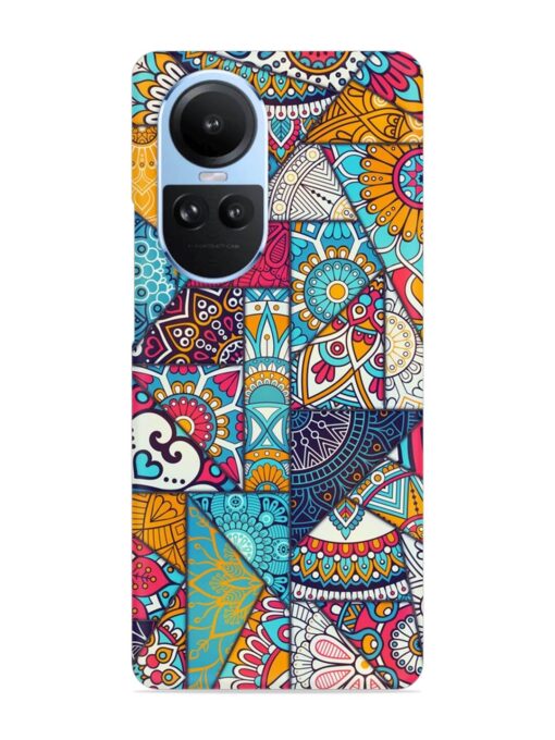 Patchwork Pattern Vintage Snap Case for Oppo Reno 10 (5G) Zapvi