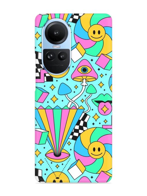 Trippy Rainbow 60S Snap Case for Oppo Reno 10 (5G) Zapvi