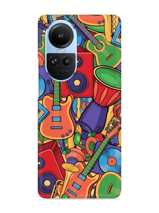 Colorful Music Art Snap Case for Oppo Reno 10 (5G) Zapvi