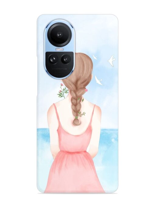 Watercolor Girl Vector Snap Case for Oppo Reno 10 (5G) Zapvi