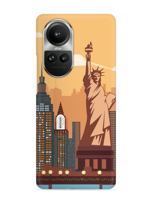 New York Statue Of Liberty Architectural Scenery Snap Case for Oppo Reno 10 Pro (5G) Zapvi