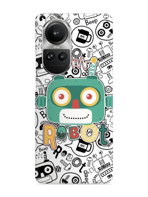 Robot Modern Seamless Pattern Snap Case for Oppo Reno 10 Pro (5G) Zapvi