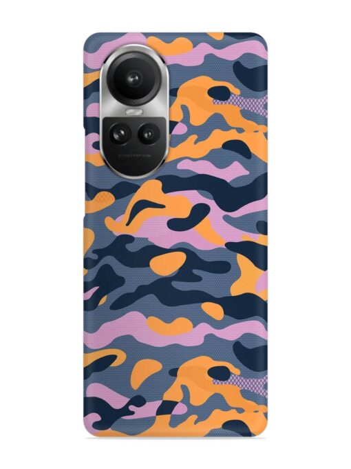 Camouflage Army Military English Orange Art Snap Case for Oppo Reno 10 Pro (5G)