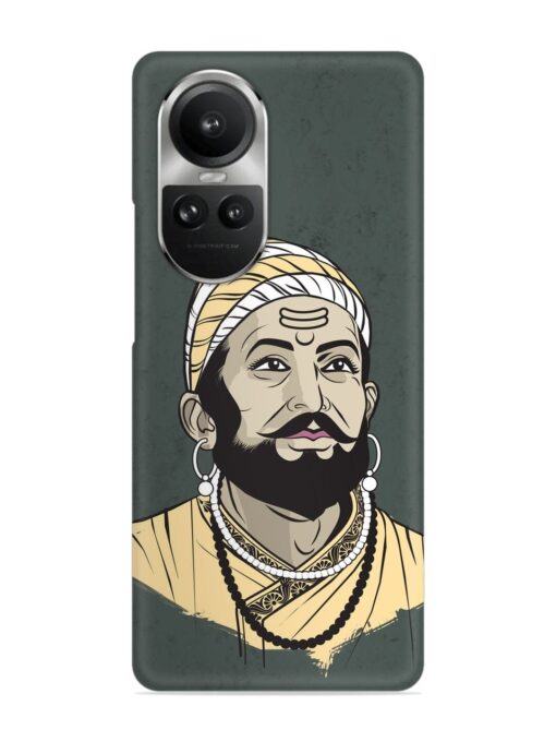 Shivaji Maharaj Vector Art Snap Case for Oppo Reno 10 Pro (5G)