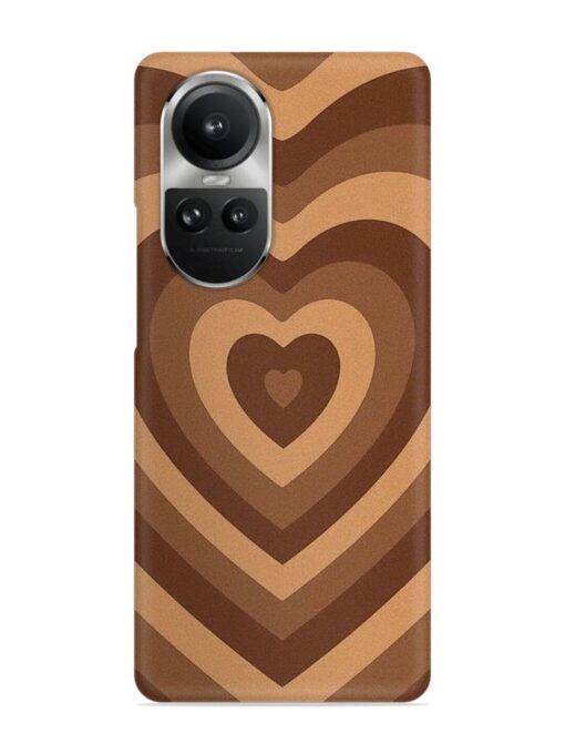 Brown Heart Snap Case for Oppo Reno 10 Pro (5G)