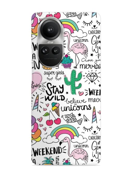 Unicorn Ice Cream Snap Case for Oppo Reno 10 Pro (5G)