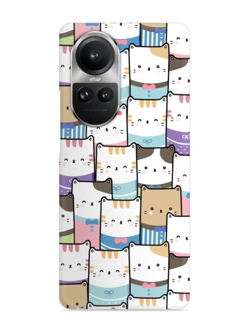 Cute Adorable Cat Snap Case for Oppo Reno 10 Pro (5G) Zapvi