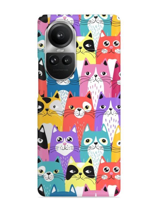 Funny Cartoon Cats Snap Case for Oppo Reno 10 Pro (5G) Zapvi