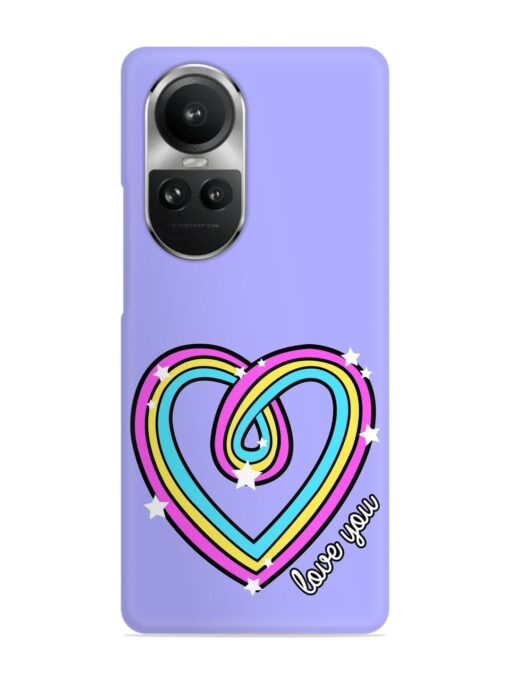 Colorful Rainbow Heart Snap Case for Oppo Reno 10 Pro (5G) Zapvi