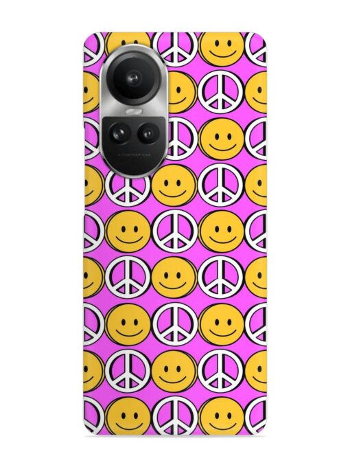 Smiley Face Peace Snap Case for Oppo Reno 10 Pro (5G) Zapvi