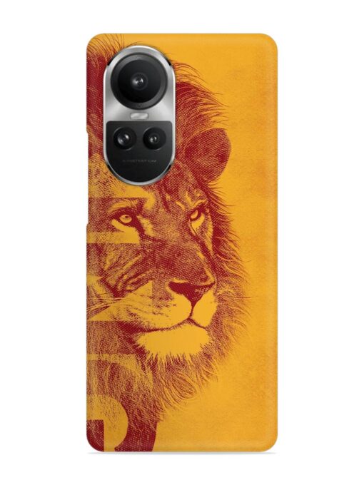 Gold Lion Crown Art Snap Case for Oppo Reno 10 Pro (5G)