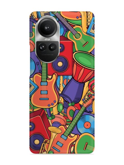 Colorful Music Art Snap Case for Oppo Reno 10 Pro (5G) Zapvi