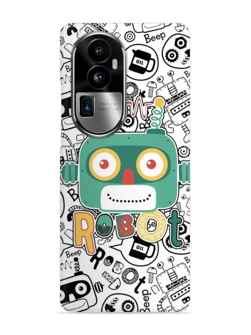 Robot Modern Seamless Pattern Snap Case for Oppo Reno 10 Pro Plus (5G) Zapvi