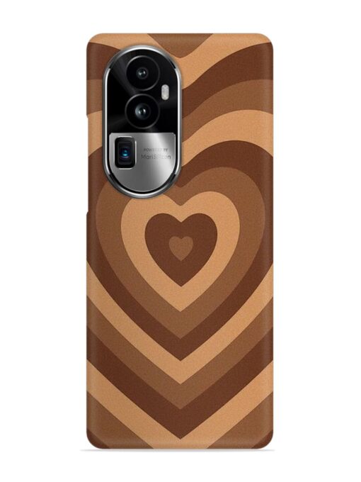 Brown Heart Snap Case for Oppo Reno 10 Pro Plus (5G)