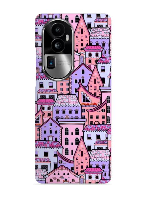 Seamless Pattern Houses Snap Case for Oppo Reno 10 Pro Plus (5G)