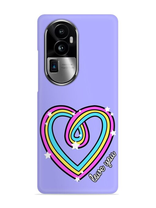 Colorful Rainbow Heart Snap Case for Oppo Reno 10 Pro Plus (5G) Zapvi