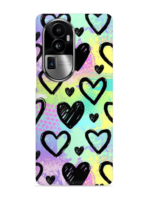 Bright Pattern Hearts Snap Case for Oppo Reno 10 Pro Plus (5G) Zapvi