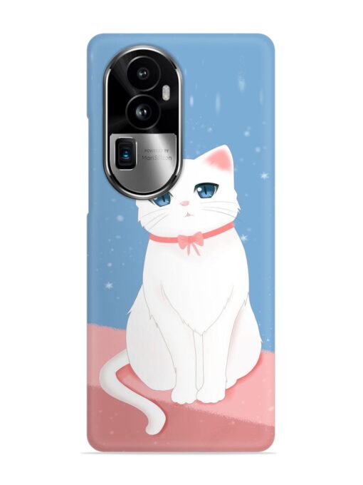 Cute White Cat Snap Case for Oppo Reno 10 Pro Plus (5G) Zapvi