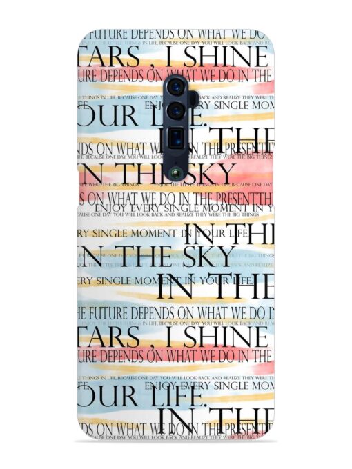 Seamless Slogans Pattern Snap Case for Oppo Reno 10X Zoom Zapvi