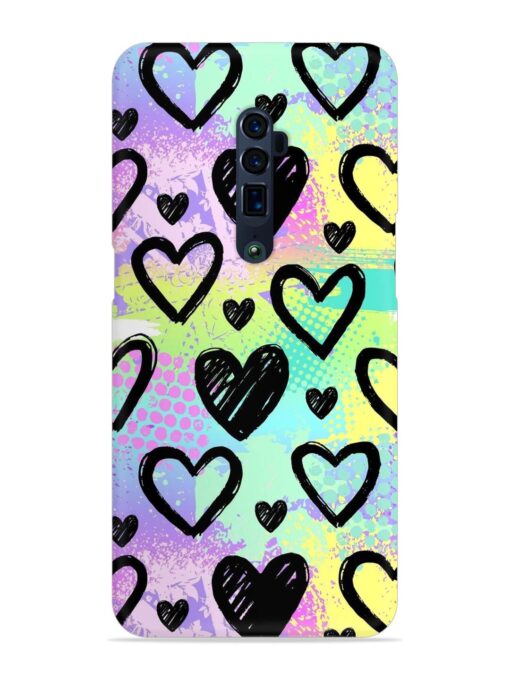 Bright Pattern Hearts Snap Case for Oppo Reno 10X Zoom Zapvi