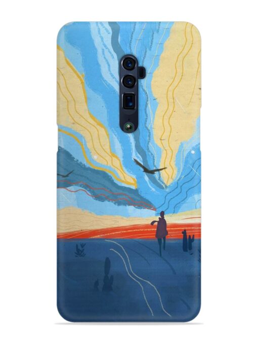 Minimal Abstract Landscape Snap Case for Oppo Reno 10X Zoom Zapvi