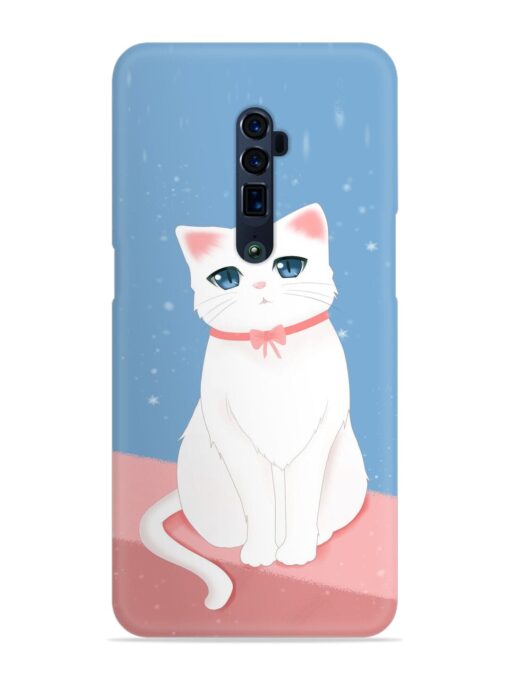 Cute White Cat Snap Case for Oppo Reno 10X Zoom Zapvi