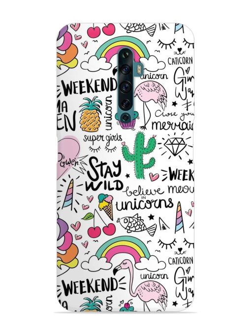 Unicorn Ice Cream Snap Case for Oppo Reno 2F Zapvi