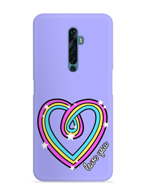 Colorful Rainbow Heart Snap Case for Oppo Reno 2F