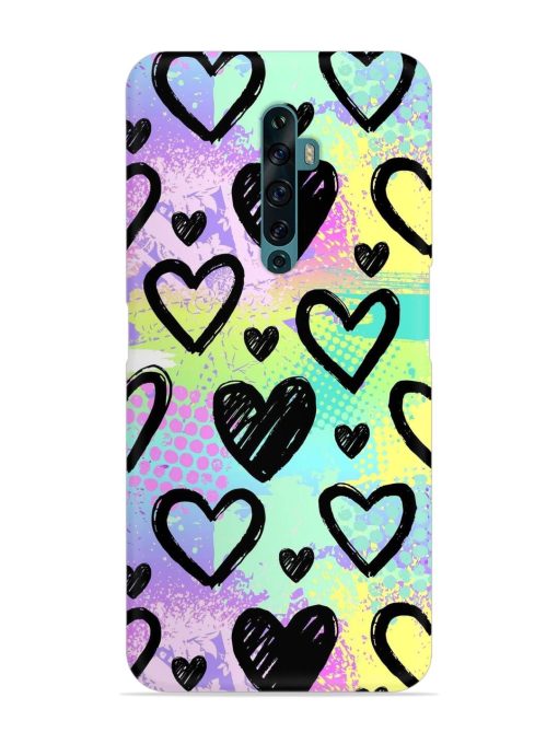 Bright Pattern Hearts Snap Case for Oppo Reno 2F