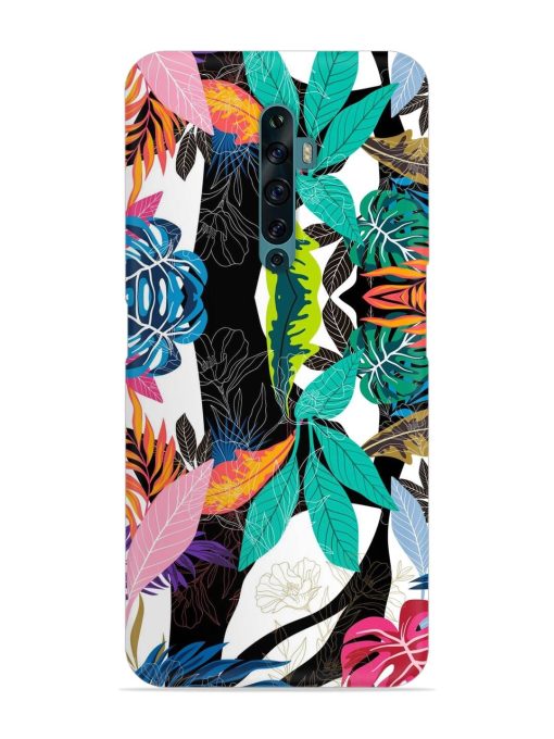 Floral Pattern Bright Snap Case for Oppo Reno 2F