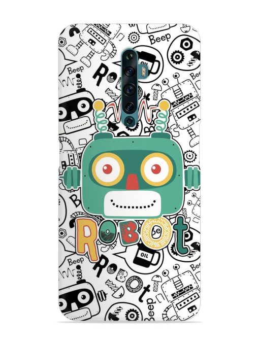 Robot Modern Seamless Pattern Snap Case for Oppo Reno 2Z Zapvi