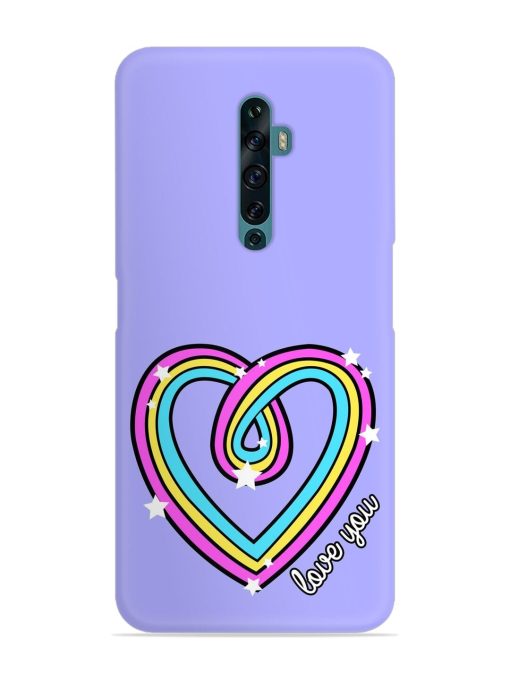 Colorful Rainbow Heart Snap Case for Oppo Reno 2Z