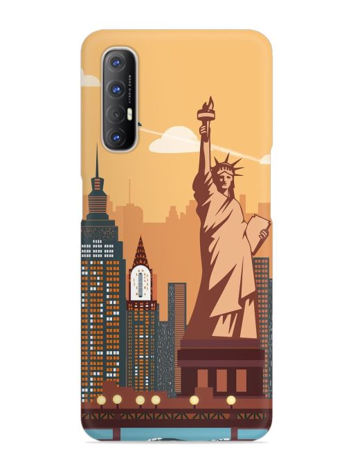 New York Statue Of Liberty Architectural Scenery Snap Case for Oppo Reno 3 Pro Zapvi