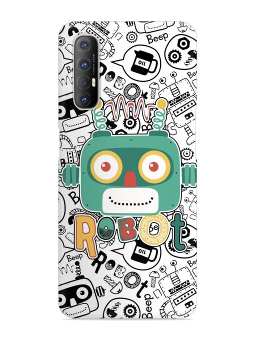 Robot Modern Seamless Pattern Snap Case for Oppo Reno 3 Pro Zapvi