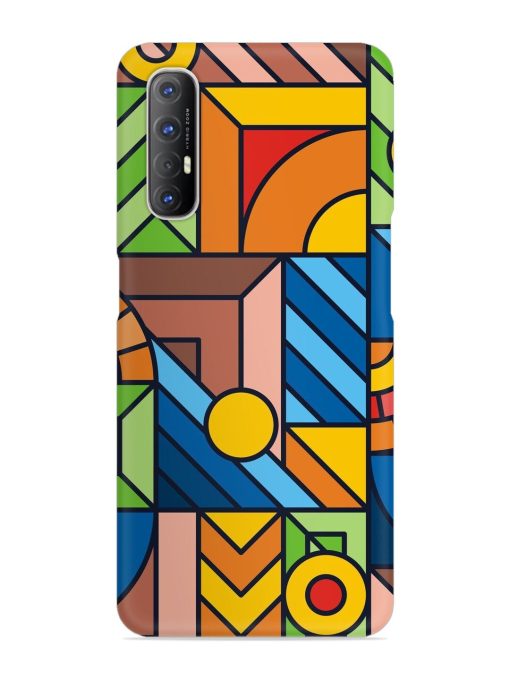 Colorful Geometric Snap Case for Oppo Reno 3 Pro Zapvi