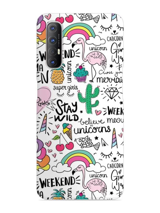 Unicorn Ice Cream Snap Case for Oppo Reno 3 Pro Zapvi